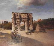 Oswald achenbach Constantine's Triumphal Arch in Rome oil on canvas